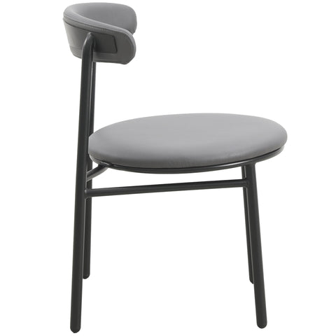 Lume Modern Dining Chair Upholstered in Polyester with Metal Legs Set of 2