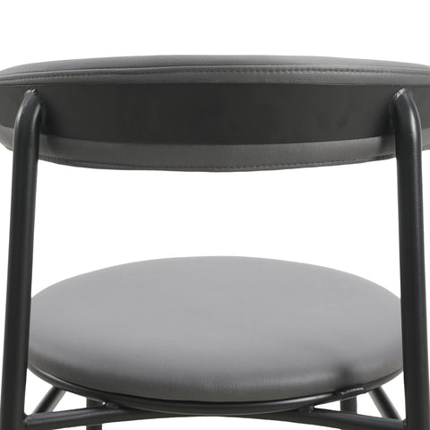 Lume Modern Dining Chair Upholstered in Polyester with Metal Legs Set of 2