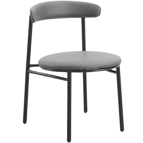 Lume Modern Dining Chair Upholstered in Polyester with Metal Legs