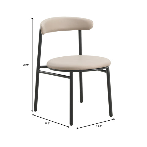 Lume Modern Dining Chair Upholstered in Polyester with Metal Legs Set of 2