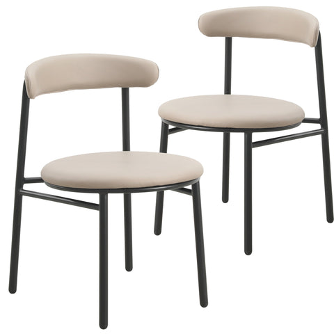 Lume Modern Dining Chair Upholstered in Polyester with Metal Legs Set of 2