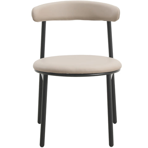 Lume Modern Dining Chair Upholstered in Polyester with Metal Legs Set of 2