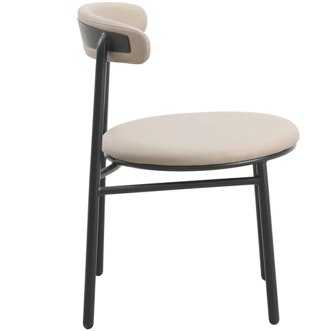 Lume Modern Dining Chair Upholstered in Polyester with Metal Legs Set of 2