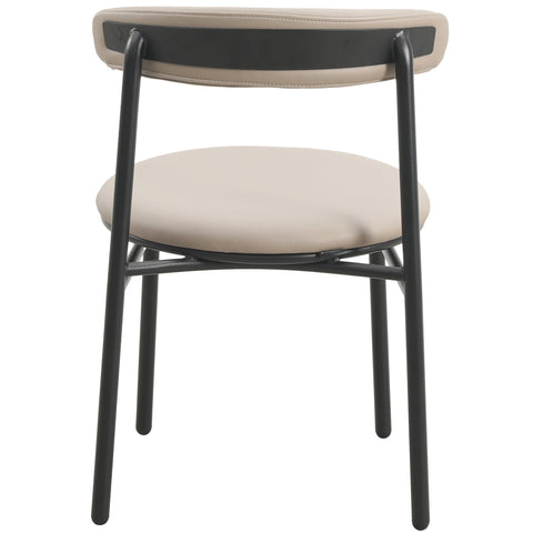 Lume Modern Dining Chair Upholstered in Polyester with Metal Legs Set of 2