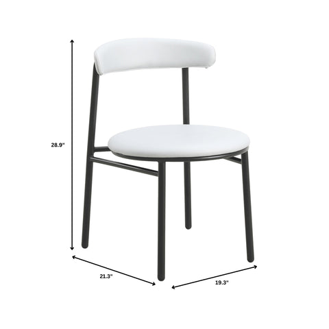 Lume Modern Dining Chair Upholstered in Polyester with Metal Legs Set of 2