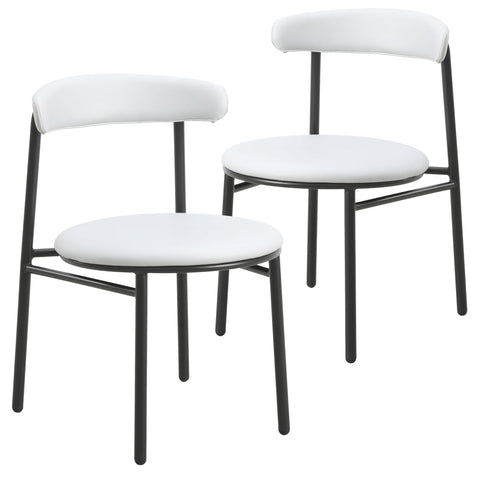 Lume Modern Dining Chair Upholstered in Polyester with Metal Legs Set of 2