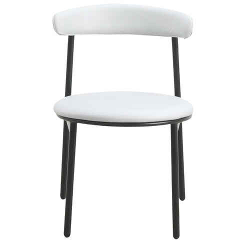 Lume Modern Dining Chair Upholstered in Polyester with Metal Legs Set of 2