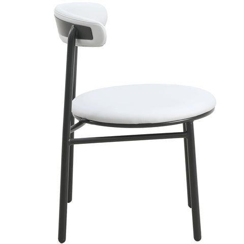 Lume Modern Dining Chair Upholstered in Polyester with Metal Legs Set of 2