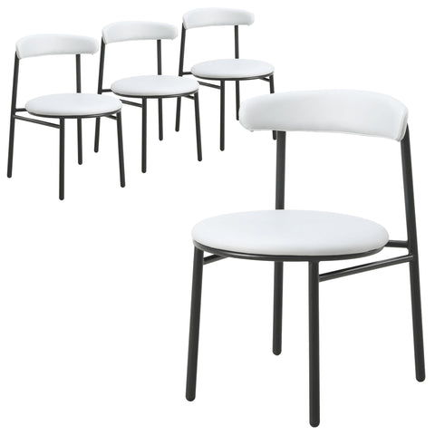 Lume Modern Dining Chair Upholstered in Polyester with Metal Legs Set of 4