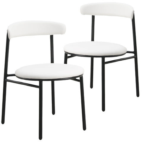 Lume Modern Dining Chair Upholstered in Polyester with Metal Legs Set of 2