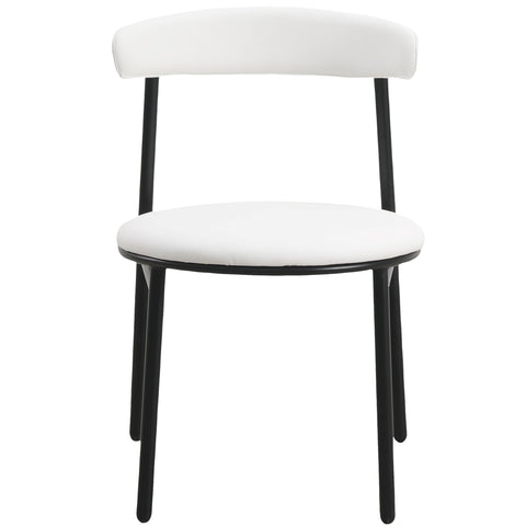 Lume Modern Dining Chair Upholstered in Polyester with Metal Legs Set of 2