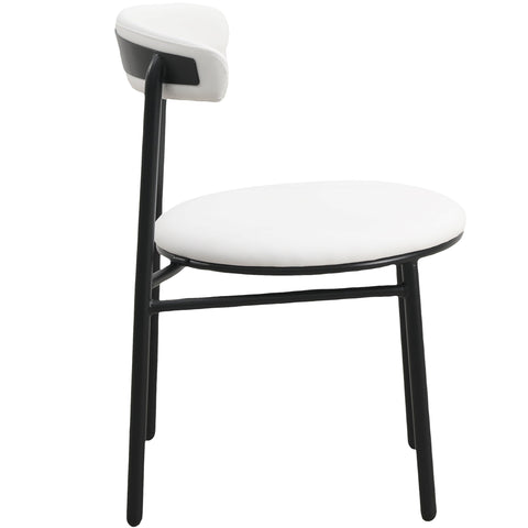 Lume Modern Dining Chair Upholstered in Polyester with Metal Legs Set of 2