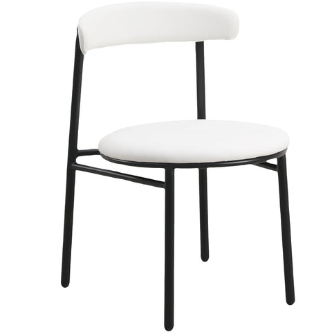 Lume Modern Dining Chair Upholstered in Polyester with Metal Legs