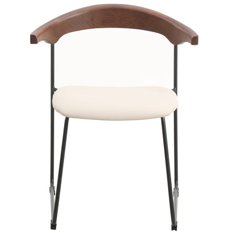 Lyra Dining Chair Upholstered Leather with Iron Legs, Set of 2