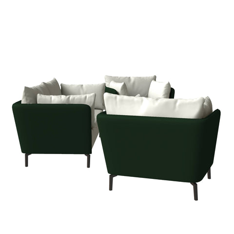 Luxify 3-Piece Leather Sofa Set with Stainless Steel Legs and Removable Cushions