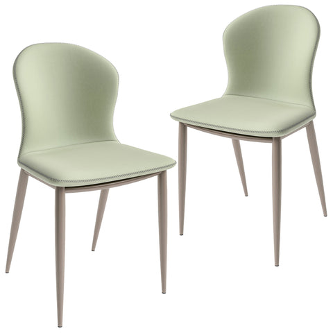 Mosaic Dining Chair Upholstered Fabric Foam Cushioned Chair with Metal Legs Set of 2