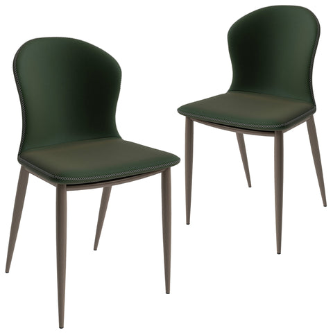 Mosaic Dining Chair Upholstered Fabric Foam Cushioned Chair with Metal Legs Set of 2