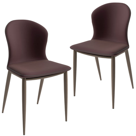 Mosaic Dining Chair Upholstered Fabric Foam Cushioned Chair with Metal Legs Set of 2