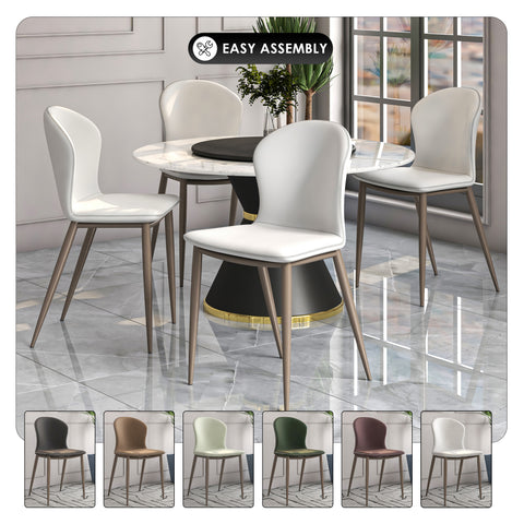 Mosaic Dining Chair Upholstered Fabric Foam Cushioned Chair with Metal Legs Set of 2