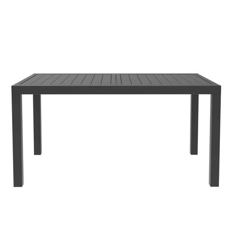 Marlin Extenable Outdoor Dining Table 78-118 in Black Aluminum