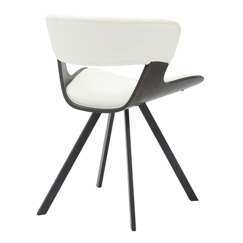 Nymia Modern Upholstered Dining Chair With Saddle Seat Design and Iron Legs