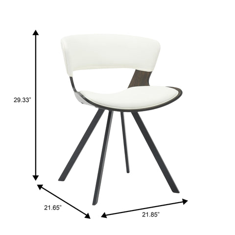 Nymia Modern Upholstered Dining Chair With Saddle Seat Design and Iron Legs