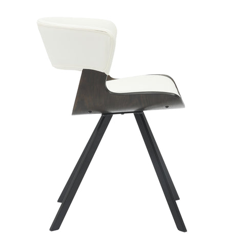 Nymia Modern Upholstered Dining Chair With Saddle Seat Design and Iron Legs