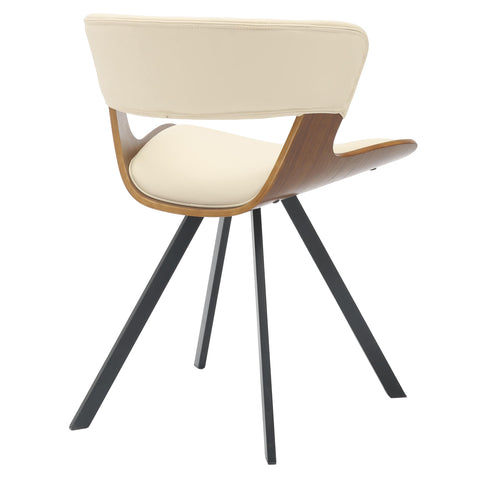 Nymia Modern Upholstered Dining Chair With Saddle Seat Design and Iron Legs