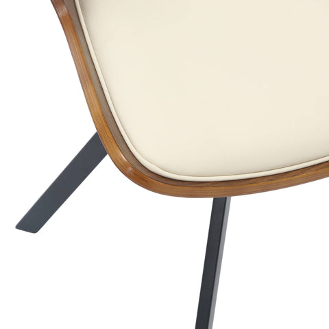 Nymia Modern Upholstered Dining Chair With Saddle Seat Design and Iron Legs