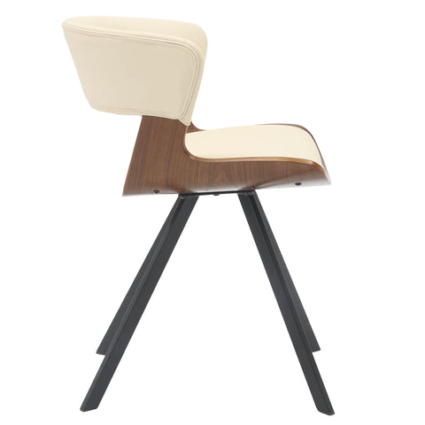 Nymia Modern Upholstered Dining Chair With Saddle Seat Design and Iron Legs