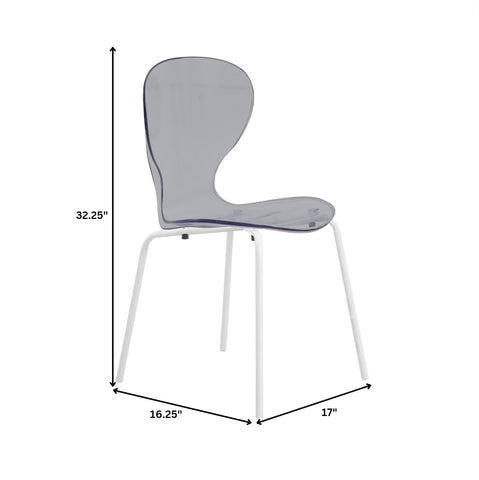 LeisureMod 5-Piece Dining Set Round White MDF Table and 4 Acrylic Chairs with White Base