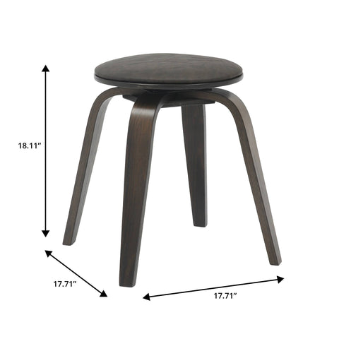 Pelya Mordern Wooden Dining Stool With Walnut Color Frame