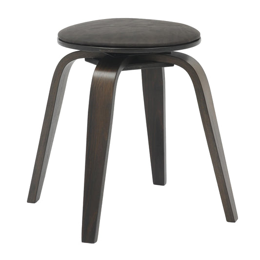 Pelya Mordern Wooden Dining Stool With Walnut Color Frame