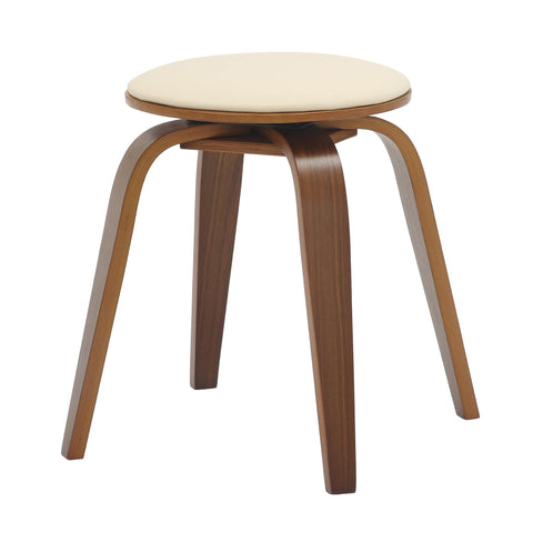 Pelya Mordern Wooden Dining Stool With Walnut Color Frame