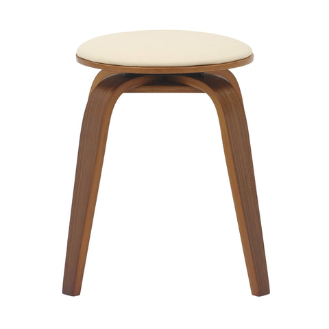 Pelya Mordern Wooden Dining Stool With Walnut Color Frame