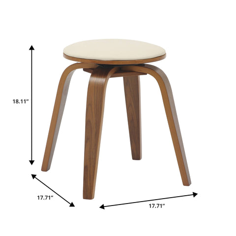 Pelya Mordern Wooden Dining Stool With Walnut Color Frame