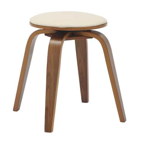 Pelya Mordern Wooden Dining Stool With Walnut Color Frame