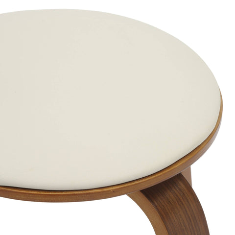 Pelya Mordern Wooden Dining Stool With Walnut Color Frame