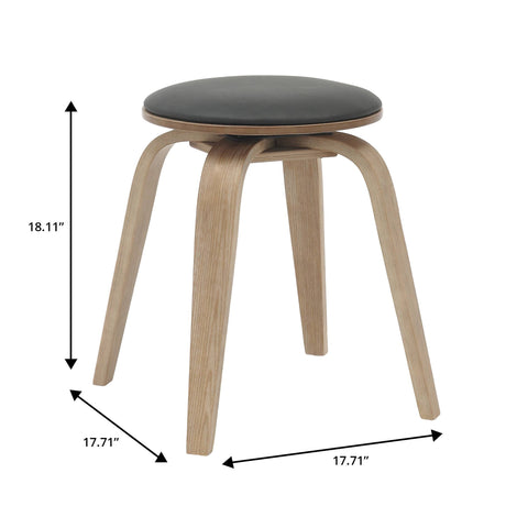 Pelya Mordern Wooden Dining Stool With Walnut Color Frame