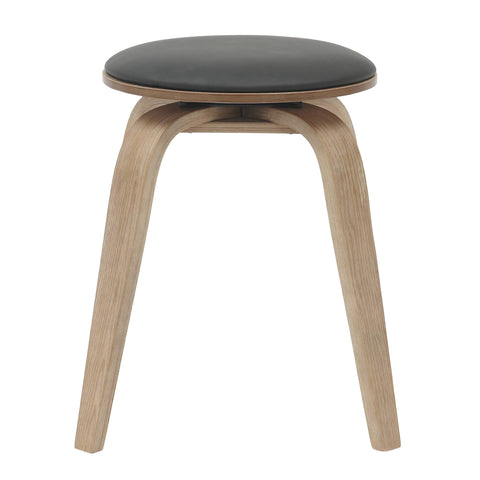 Pelya Mordern Wooden Dining Stool With Walnut Color Frame