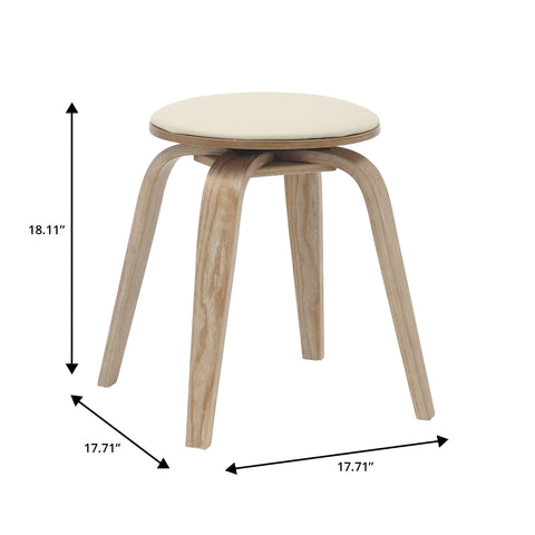 Pelya Mordern Wooden Dining Stool With Walnut Color Frame