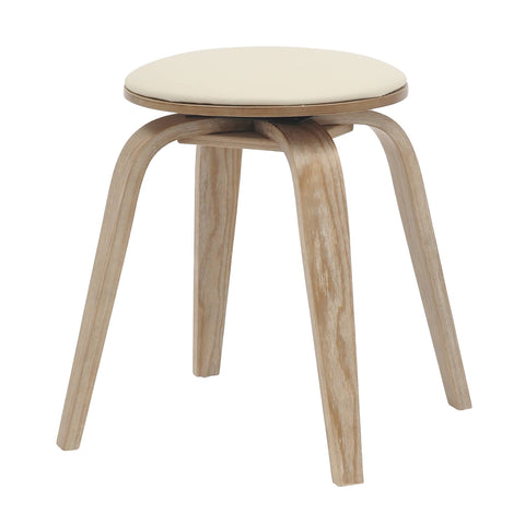 Pelya Mordern Wooden Dining Stool With Walnut Color Frame