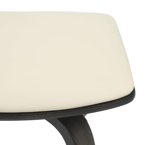 Pelya Leather Counter Stool with Square Seat and Poplar Wood Base