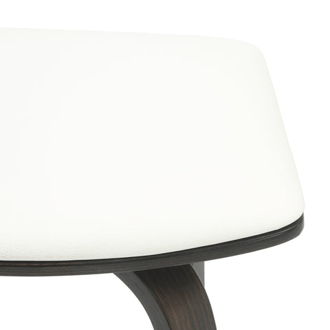 Pelya Leather Counter Stool with Square Seat and Poplar Wood Base