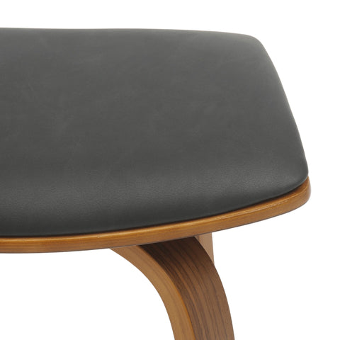 Pelya Leather Counter Stool with Square Seat and Poplar Wood Base