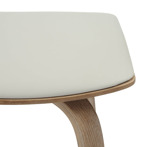 Pelya Leather Counter Stool with Square Seat and Poplar Wood Base