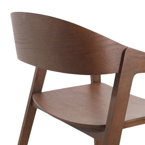 Rivo Dining Chairs in Sturdy Oak Wood with Open Back Design and Armrests