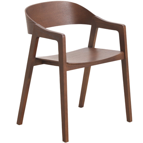 Rivo Dining Chairs in Sturdy Oak Wood with Open Back Design and Armrests