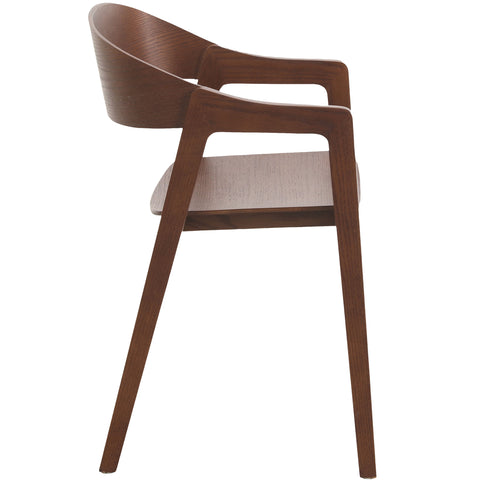 Rivo Dining Chairs in Sturdy Oak Wood with Open Back Design and Armrests