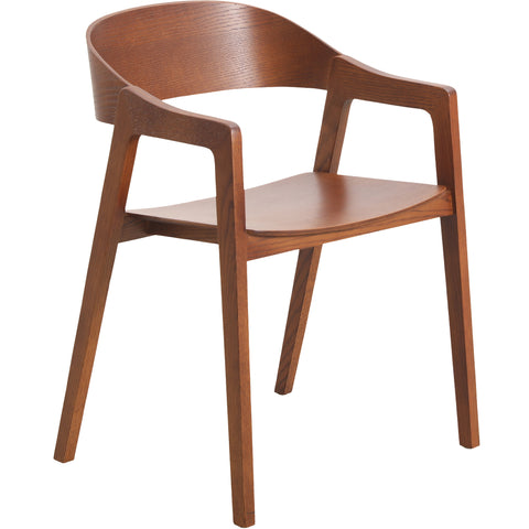 Rivo Dining Chairs in Sturdy Oak Wood with Open Back Design and Armrests